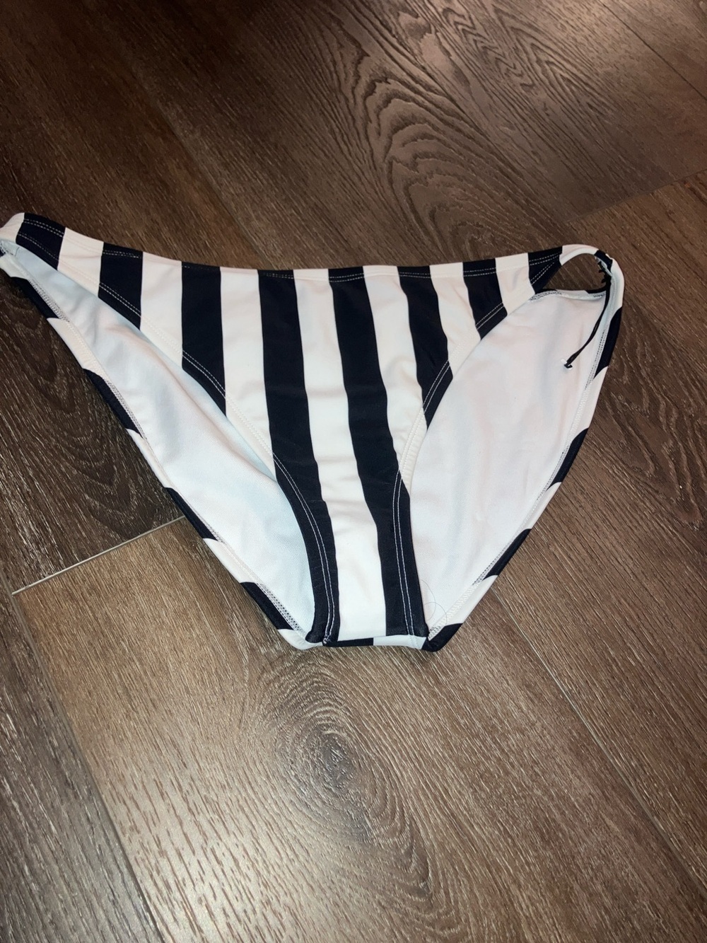 Shade & Shore Navy and White Striped Bikini Bottoms NWOT L